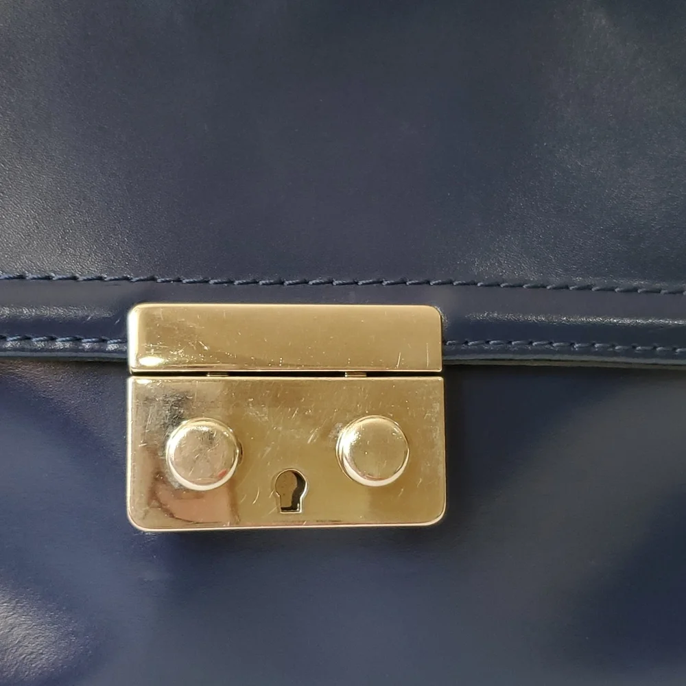 Vera Pelle Blue Crossbody Bag - Picture 2 of 11